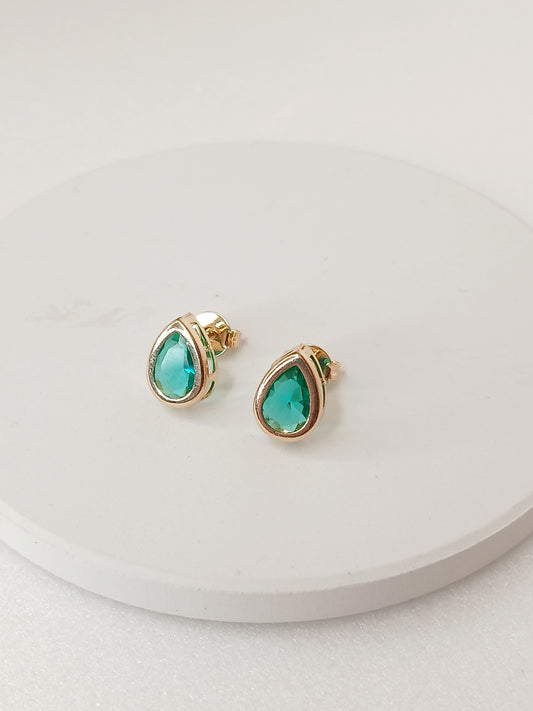 Brinco Zircônia Gota Verde Tiffany