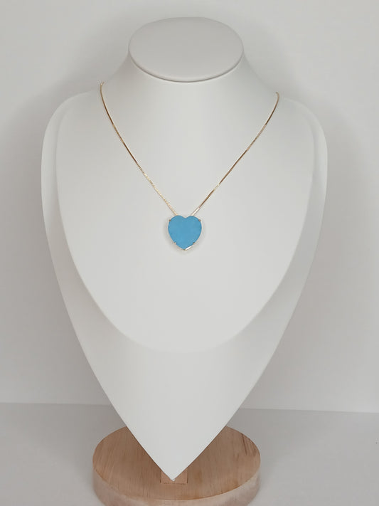 Colar Coração Turmalina