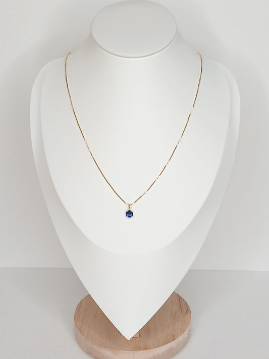 Colar Ponto de Luz Azul Royal