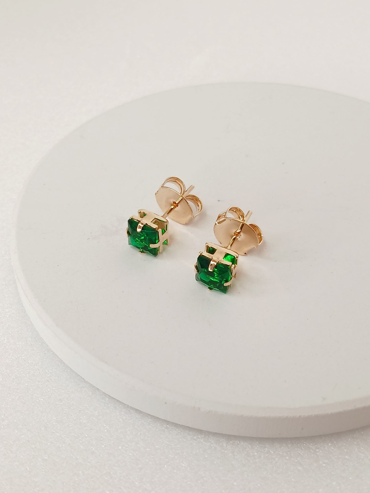 Brinco Quadrado Verde Esmeralda