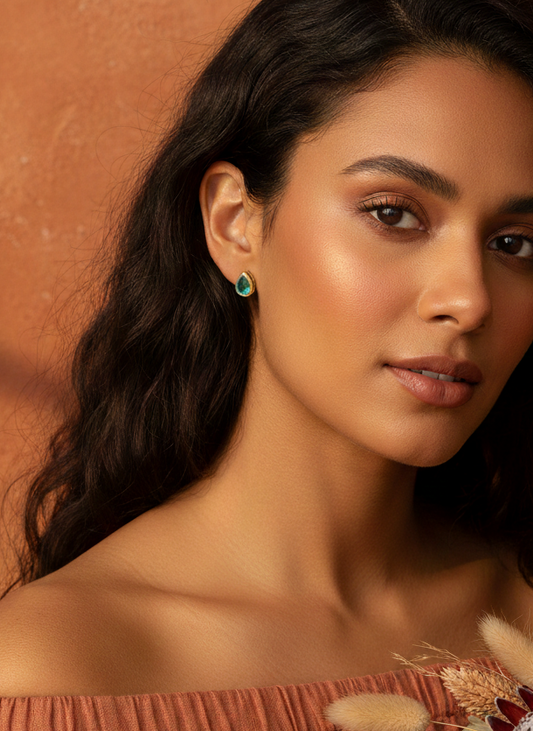 Brinco Zircônia Gota Verde Tiffany