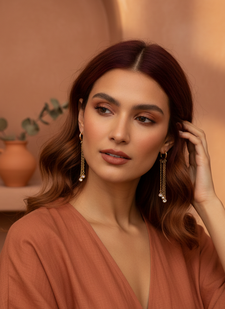 Argola Pingente de Cristais