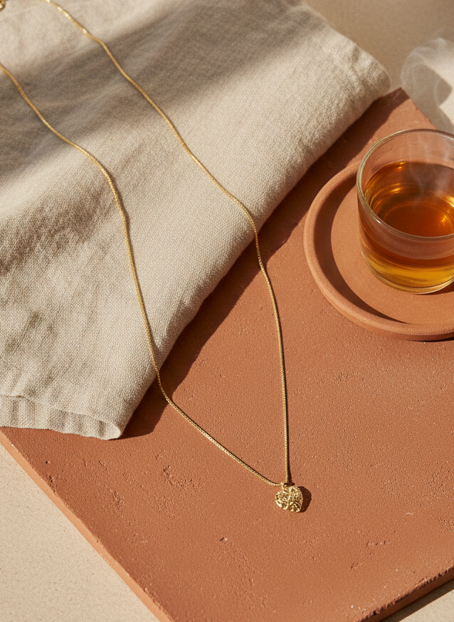 Colar Coração de Malha