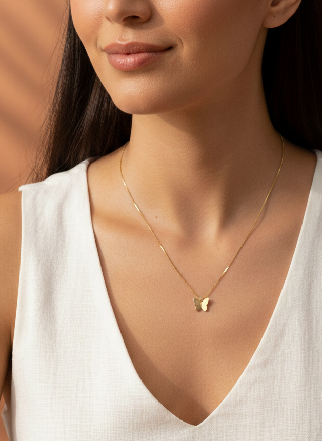 Colar Borboleta Dourada