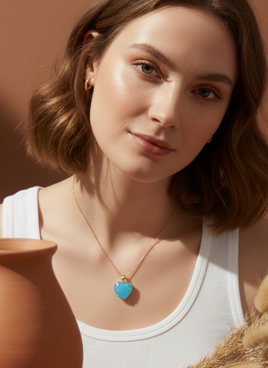 Colar Coração Turmalina